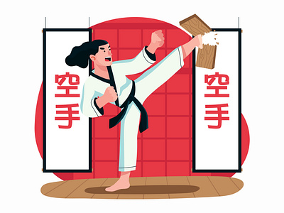 Karate Illustration cartoon cartooning character character design freebie illustration illustrator karate karate illustration vector vector design vector download vector illustration