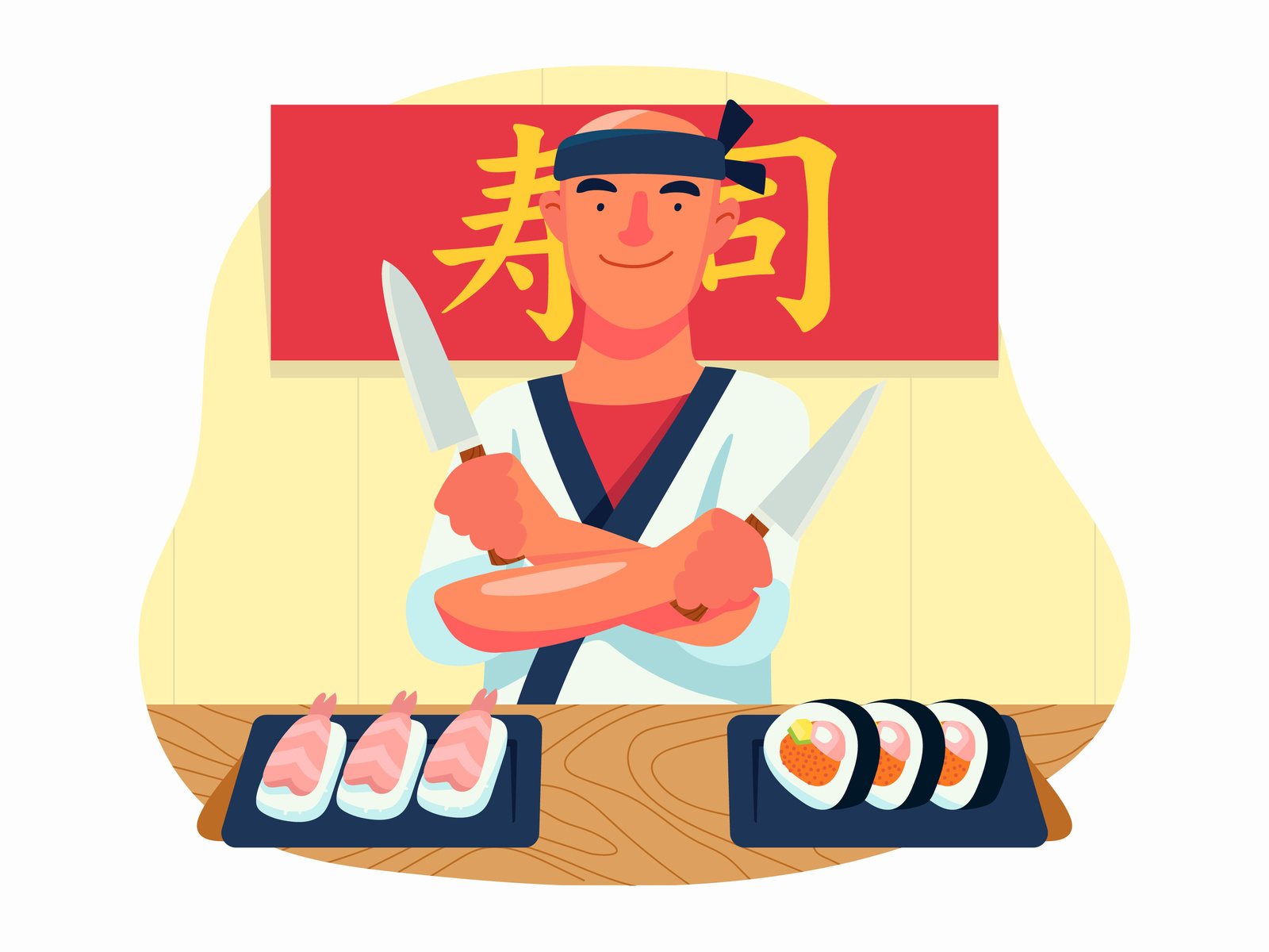 Sushi Chef Illustration by Unblast on Dribbble