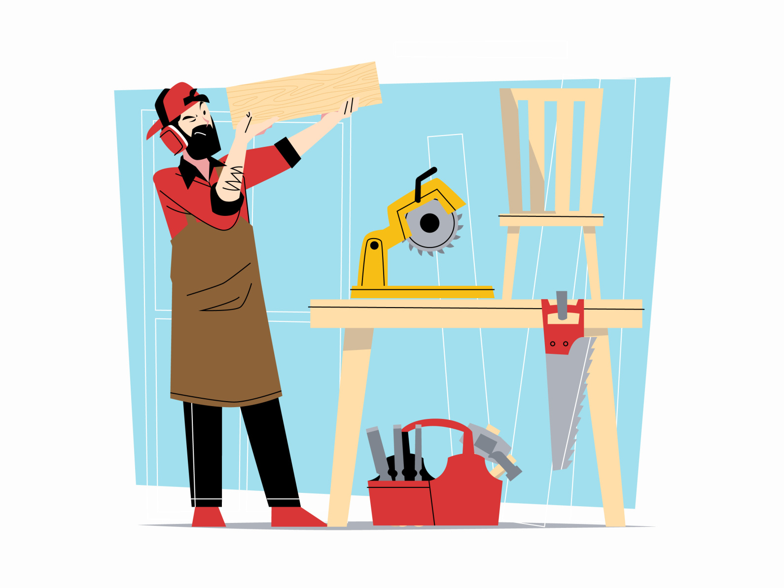 Woodworking Illustration by Unblast on Dribbble
