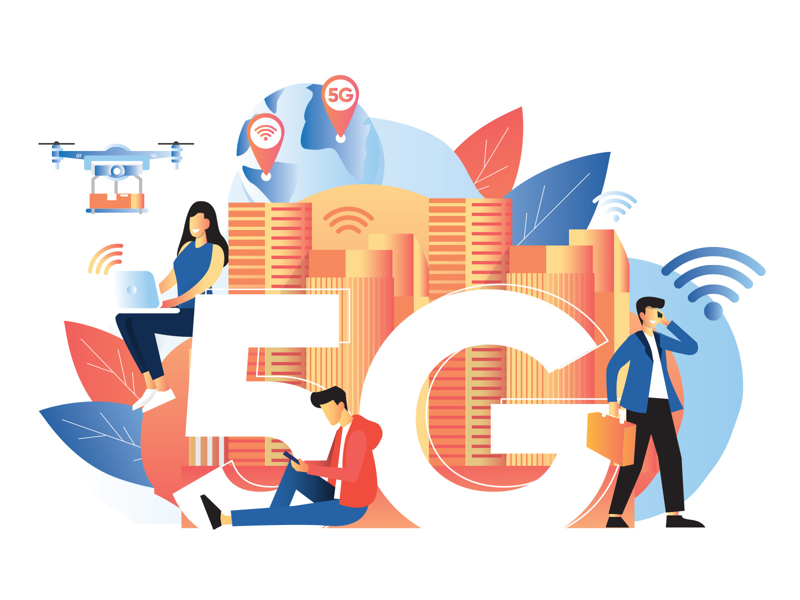 5G illustration by Unblast on Dribbble