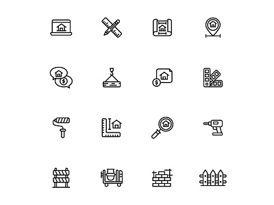 Architecture Icon Set ai ai design ai download ai vector architecture architecture icon architecture vector icon design icons download icons pack icons set illustration illustrator logo logo design symbol vector design vector download vector icon