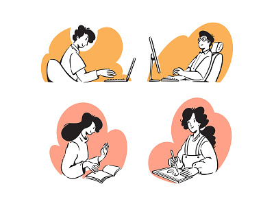 people studying clipart