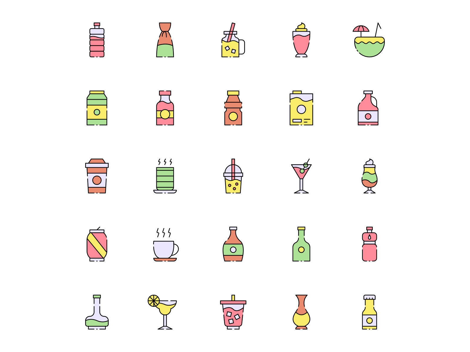 Beverage Icon Set by Unblast on Dribbble