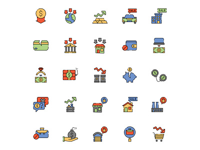 Economic Recession Icon Set ai ai design ai download ai vector economy economy icon economy vector icon design icons download icons pack icons set illustration illustrator logo logo design symbol vector design vector download vector icon