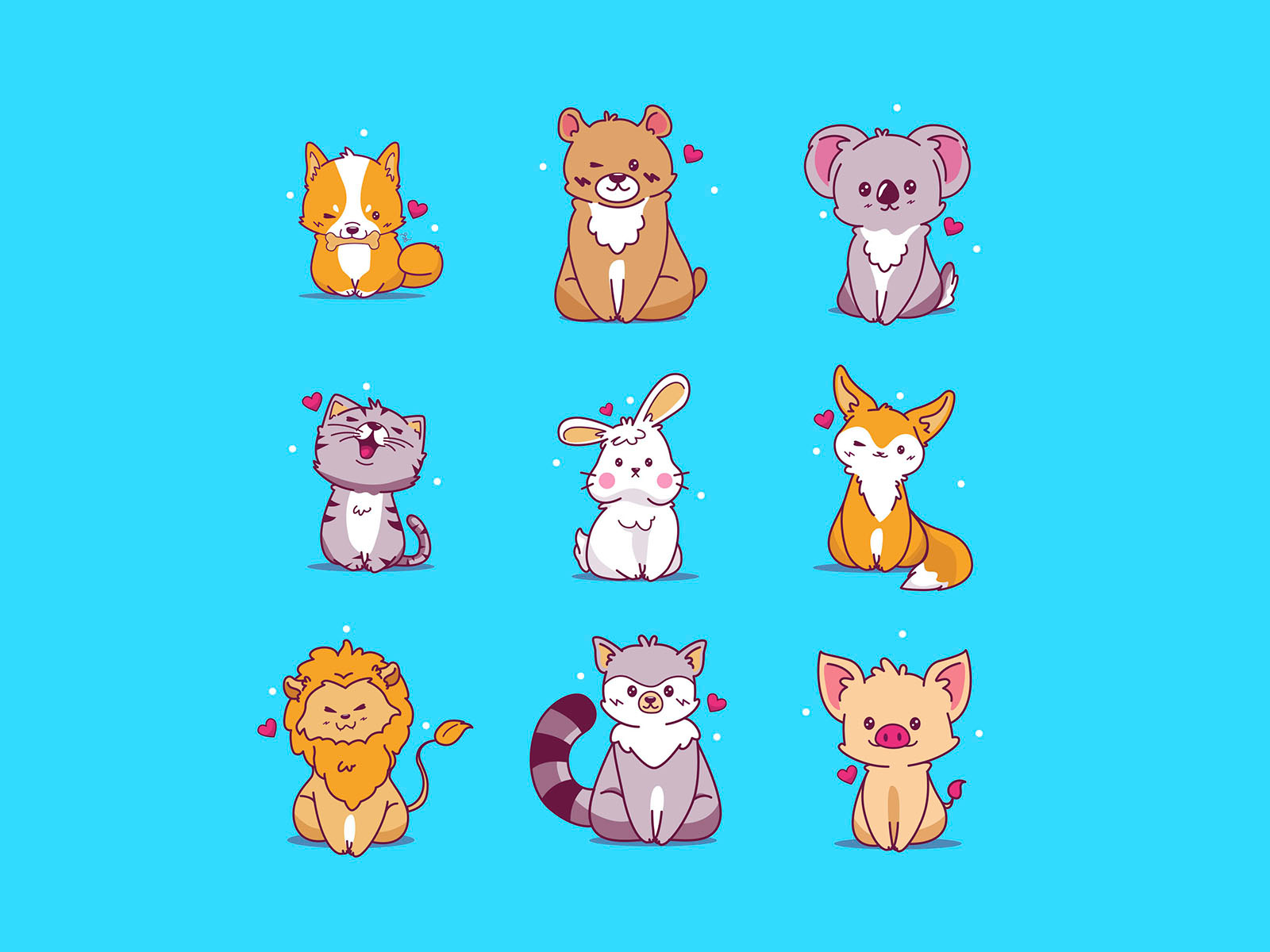 Cute Animal Icons by Unblast on Dribbble