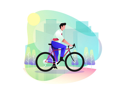 Bike To Work Illustration bike illustration cartoon cartooning character character design freebie illustration illustrator riding bike vector vector design vector download vector illustration