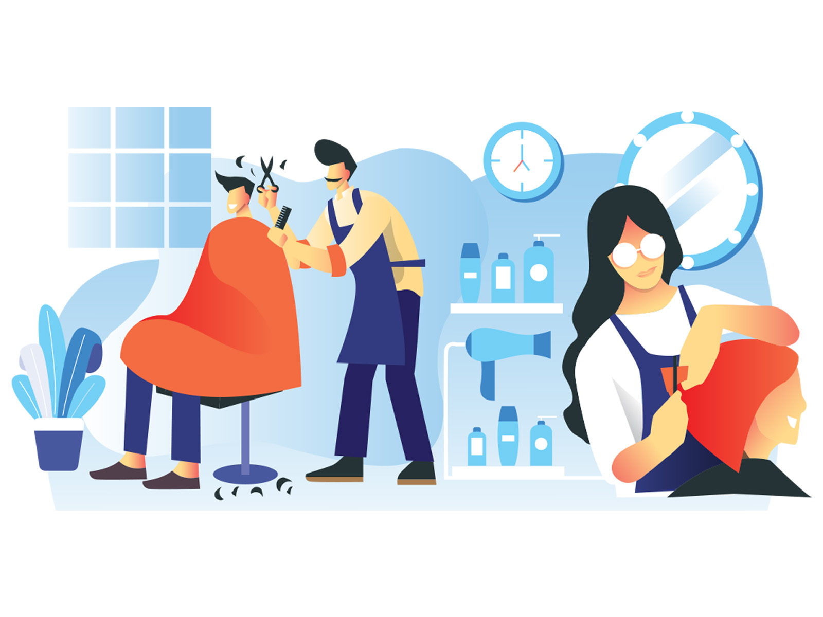 Hairdresser Illustration by Unblast on Dribbble