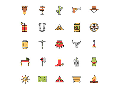 Wild West Icon Set ai ai design ai vector freebie icon design icons download icons pack icons set illustration illustrator logo logo design symbol vector design vector download vector icon vectoricon wild west wild west icon wild west vector