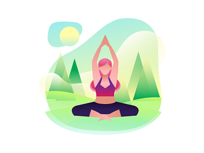 Morning Yoga Illustration cartoon cartooning character character design freebie illustration illustrator morning yoga vector vector design vector download vector illustration yoga illustration