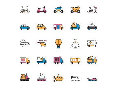 Transportaion Icon Set ai ai design ai download ai vector freebie icon design icons download icons pack icons set illustration illustrator logo logo design symbol transportation transportation icon transportation vector vector design vector download vector icon