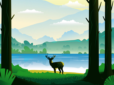 Deer Illustration cartoon cartooning character character design deer deer illustration freebie illustration illustrator vector vector design vector download vector illustration