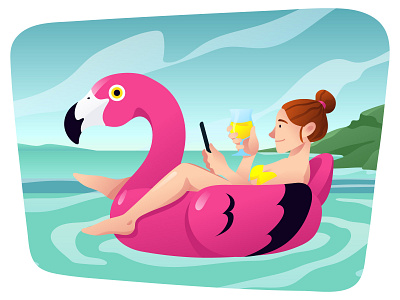 Working At The Pool Illustration cartoon cartooning character character design freebie illustration illustrator pool vector vector design vector download vector illustration working working illustration