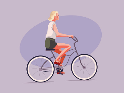 Girl Riding Bike Illustration biking illustration cartoon cartooning character character design freebie girl biking illustration illustrator vector vector design vector download vector illustration