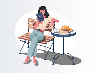 Girl Reading Illustration