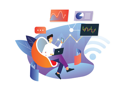 Online trading Illustration