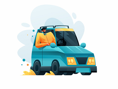 Man Driving A Car Illustration car illustration cartoon cartooning character character design driving freebie illustration illustrator vector vector design vector download vector illustration