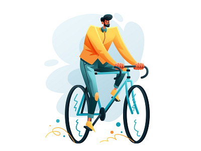 Man Riding A Bike Illustration