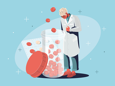 Pharmacist and Medicine Illustration