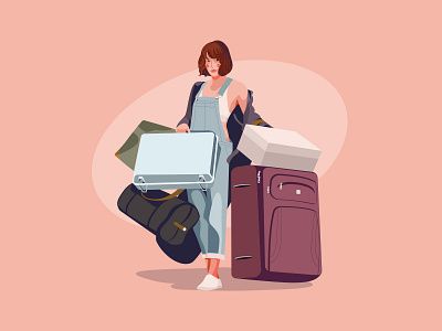 Woman Traveling Illustration