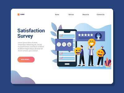 Satisfaction survey landing page cartoon cartooning character character design freebie illustration illustrator landing page sales illustration vector vector design vector download vector illustration