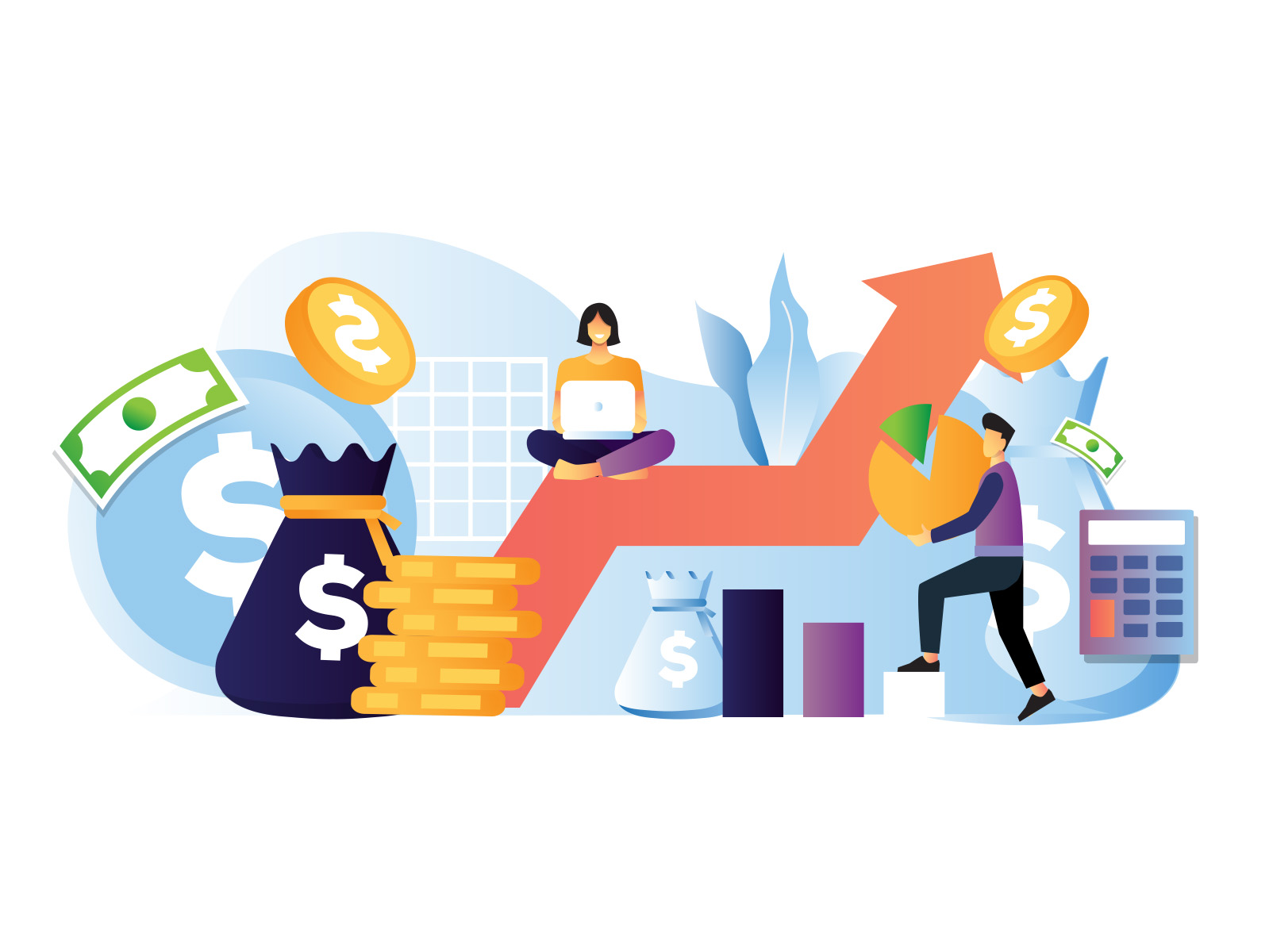 Sales report illustration by Unblast on Dribbble