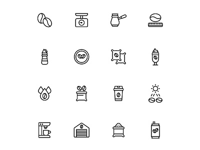 Coffee Production Icon ai ai design ai vector coffee coffee badge coffee icon coffee vector icon design icons download icons pack icons set illustration illustrator logo logo design symbol vector design vector download vector icon