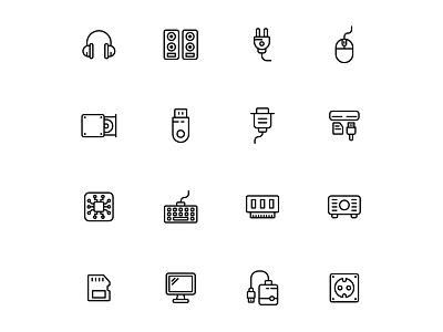 Computer Hardware icons set