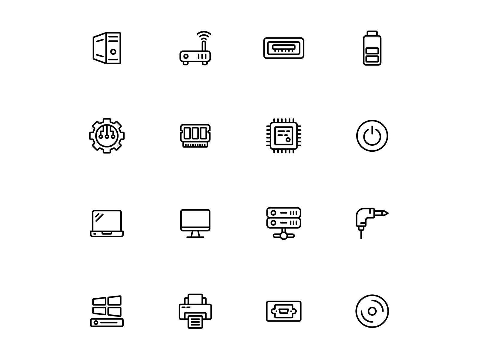 Computer hardware icons set 02 by Unblast on Dribbble