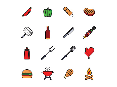 Barbecue Icons set