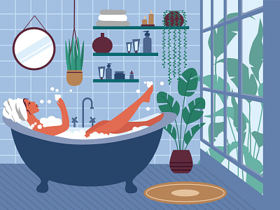 Having a bath illustration bath bath illustration bathtub cartoon cartooning character character design freebie illustration illustrator vector vector design vector download vector illustration
