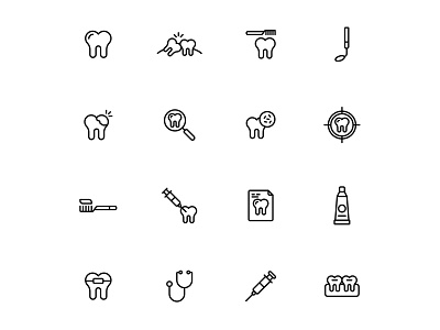 Dental icons set 01