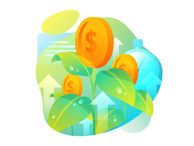 Investments and Money Illustration