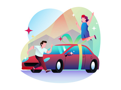 New Car Purchase Illustration