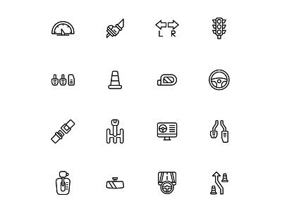Driving School Icons Set ai download cartooning design driving driving icon driving school free driving icon free icons free icons download freebie icons download illustration illustrator logo ui vector vector design vector download