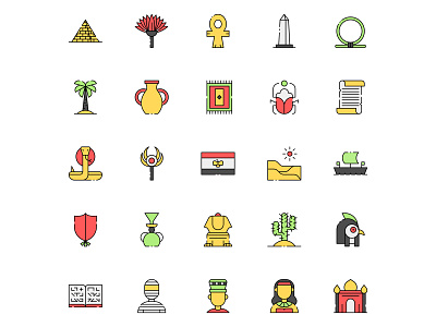 Egypt Colored Icons ai download cartooning design egypt egypt icon egypt symbol free egypt icon free icons freebie icons download icons set illustration illustrator logo ui vector vector design vector download vector icons