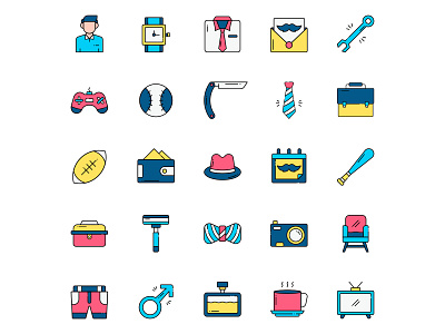 Father's Day Icons Set ai download cartooning design father father icon fathers day free father icons freebie icons set illustration illustrator logo ui vector vector design vector download vector icons