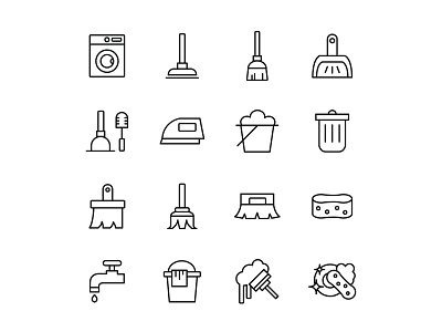Household Cleaning Icons ai download cartooning clean cleaning cleaning icons design free icons freebie illustration illustrator logo ui vector vector design vector download