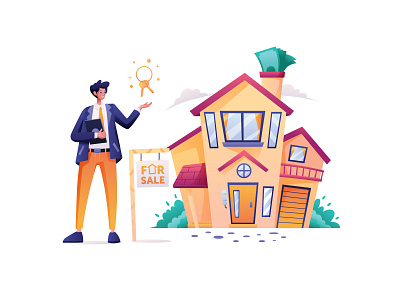 Real Estate Salesman Illustration