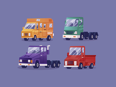 Loading Vehicles Vector Illustration