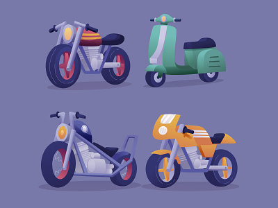 Motorcycle Set cartoon cartooning design free illustration freebie illustration illustrator motorcycle motorcycle illustration vector vector design vector download