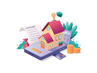 Real Estate Mortgage Illustration cartoon cartooning design free illustration freebie illustration illustration download illustrator real estate real estate illustration vector vector design vector download