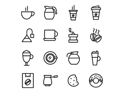 Coffee Icons Set ai download cartooning coffee coffee icons design free icons freebie icons download illustration illustrator logo ui vector vector design vector download