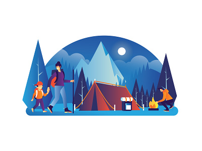 Outdoor Camping Illustration