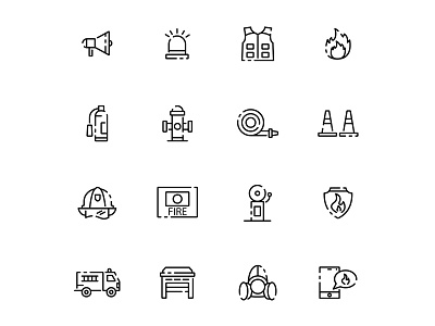Fire Department Icon Set ai download design fire fire department fire fighting fire icon fire illustration free icons freebie icons download icons set illustration illustrator vector vector design vector download