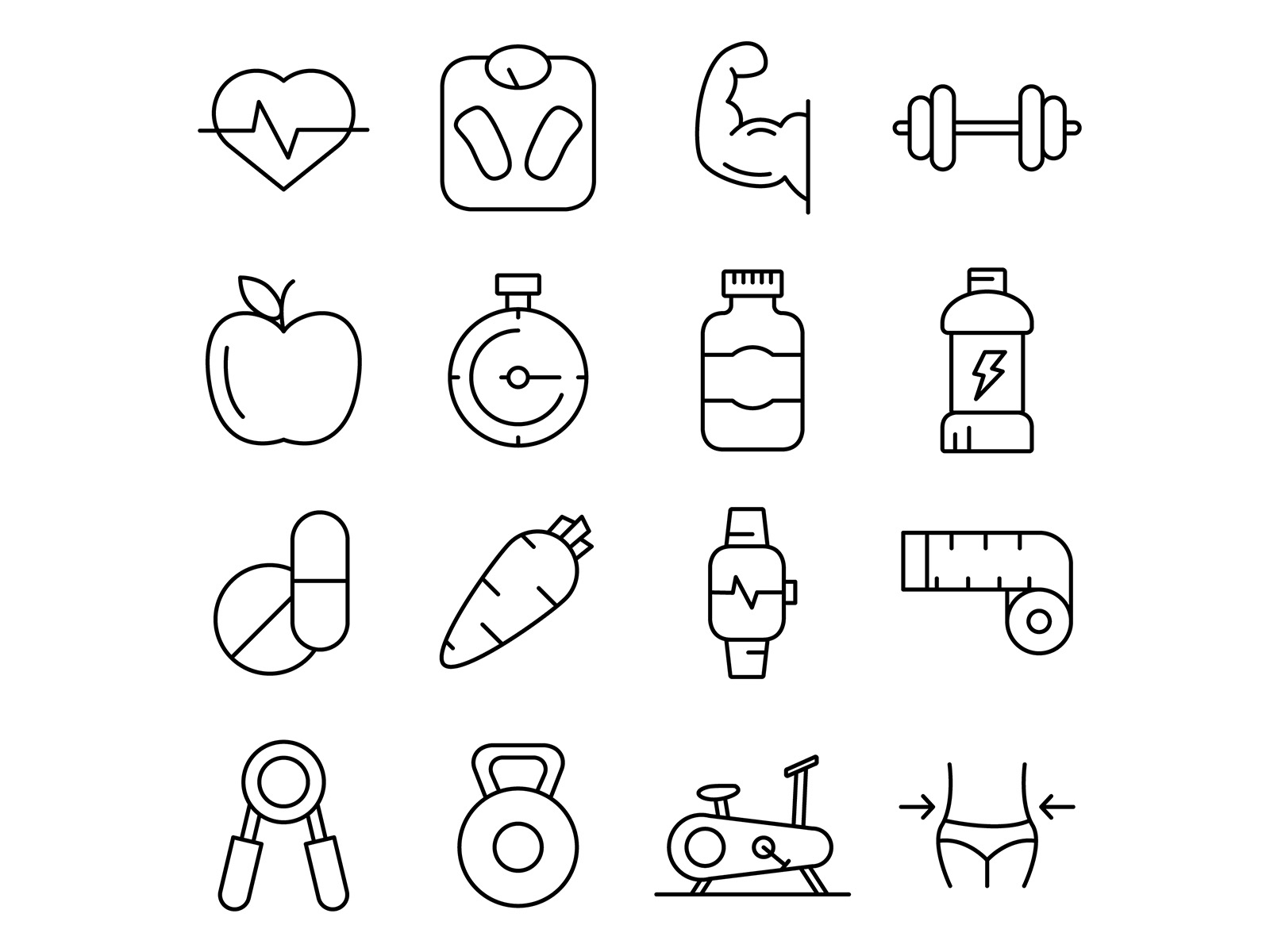 Fitness Vector Icons by Unblast on Dribbble