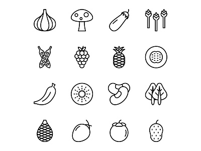 Fruits And Vegetables Icons Set 02 design food food icons free download free icons freebie fruit fruit icons icons download icons set illustration illustrator logo vector vector design vector download vector icons vegetables vegetables icons