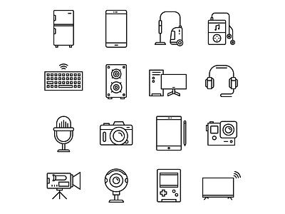 Gadget And Electronic Icons Set