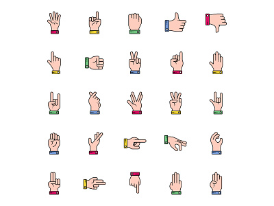 Hand Gesture Icons Set