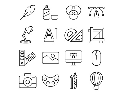 Graphic Design Icons Set