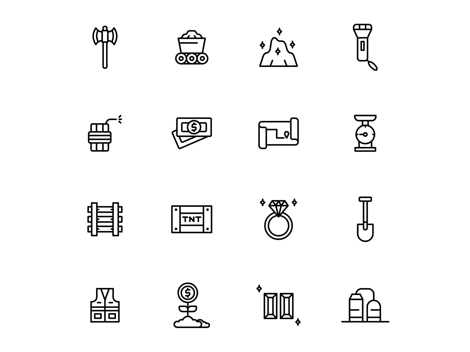 Gold Mine Icons Set by Unblast on Dribbble